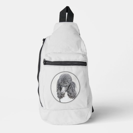 Standaard Poedel Schilderen Parti Zwart Wit Hond A Sling Bag (Voorkant)