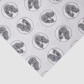 Standaard Poedel Schilderen Parti Zwart Wit Hond A Tissuepapier (Detail)