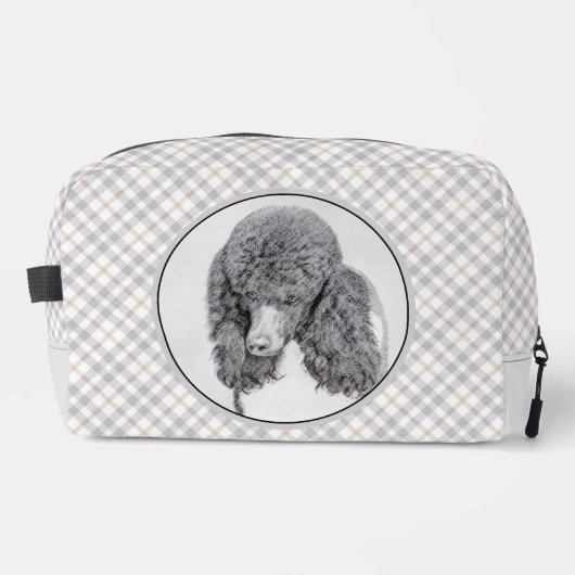 Standaard Poedel Schilderen Parti Zwart Wit Hond A Toilettasje (Voorkant)