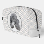 Standaard Poedel Schilderen Parti Zwart Wit Hond A Toilettasje (Rechterhoek)