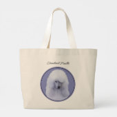 Standaard Poedel Schilderen Wit Originele Hond Art Grote Tote Bag (Achterkant)
