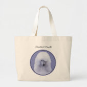 Standaard Poedel Schilderen Wit Originele Hond Art Grote Tote Bag (Voorkant)