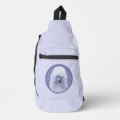 Standaard Poedel Schilderen Wit Originele Hond Art Sling Bag (Voorkant)