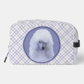 Standaard Poedel Schilderen Wit Originele Hond Art Toilettasje (Achterkant)