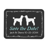 Standaard Poedel Silhouetten Bruiloft Save the Dat Magneet (Horizontaal)