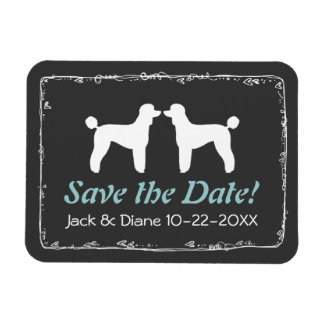 Standaard Poedel Silhouetten Bruiloft Save the Dat Magneet