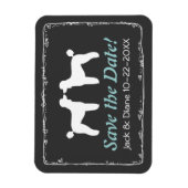 Standaard Poedel Silhouetten Bruiloft Save the Dat Magneet (Verticaal)