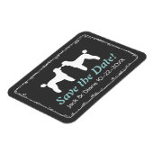 Standaard Poedel Silhouetten Bruiloft Save the Dat Magneet (Linkerzijde)