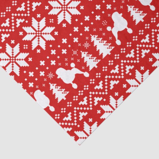 Standaard poedel silhouetten kerstpatroon tissuepapier (Detail)