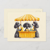 Standaard poedelhonden die een limonade stand runn briefkaart (Voorkant / Achterkant)