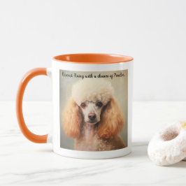 Standaard poedelolieverfschilderij met schattig bi mok