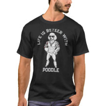 Standaard Poodle, gespierd, getatoeëerd, bodybuild