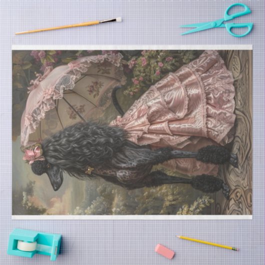 Standaard Poodle Heirloom Decoupage Tissuepapier (Craft)