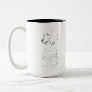 Standaard Poodle Hond Dierenportret  Tweekleurige Koffiemok