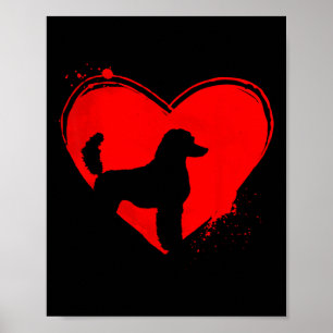 Standaard Poodle Hond Hartvormige Valentijnsdag Ho Poster