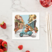 Standaard Poodle-hond rijdt op scooter Servet (Insitu)