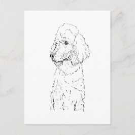 Standaard Poodle-hondillustratie - Inktkunst Briefkaart