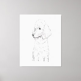 Standaard Poodle-hondillustratie - Inktkunst Canvas Afdruk