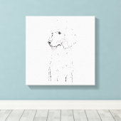 Standaard Poodle-hondillustratie - Inktkunst Canvas Afdruk (Insitu (Houten vloer))