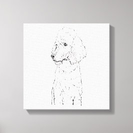 Standaard Poodle-hondillustratie - Inktkunst Canvas Afdruk