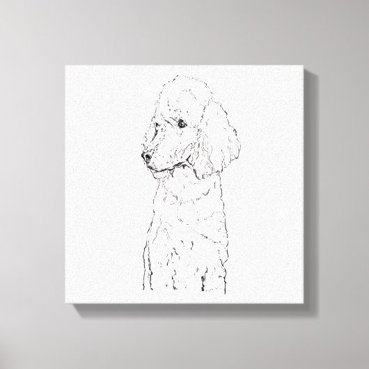 Standaard Poodle-hondillustratie - Inktkunst Canvas Afdruk (Voorkant)