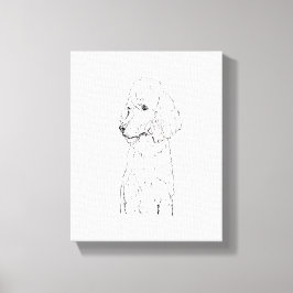 Standaard Poodle-hondillustratie - Inktkunst Canvas Afdruk