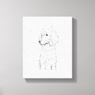 Standaard Poodle-hondillustratie - Inktkunst Canvas Afdruk