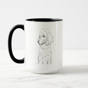 Standaard Poodle-hondillustratie - Inktkunst Mok