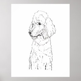 Standaard Poodle-hondillustratie - Inktkunst Poster