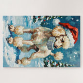 Standaard Poodle IJsschaatser Kerstcadeau Hoed Legpuzzel (Horizontaal)