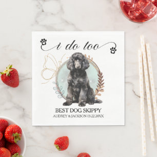 Standaard Poodle Ik Doe Te Veel Hond Foto Huwelijk Servet