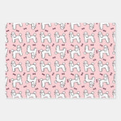 Standaard Poodle Roze Hond Inpakpapier Set Vel (Voorkant)