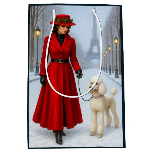 Standaard Poodle Vakantie Medium Cadeauzakje (Voorkant)