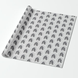 Standaard Poodle Zwart Parti Schilderij - Honden K Cadeaupapier