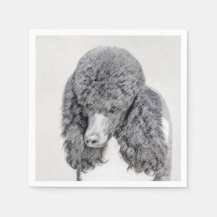 Standaard Poodle Zwart Parti Schilderij - Honden K Servetten