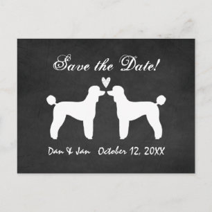 Standaard Poodles Schoolbord Huwelijk Save the Dat Aankondigingskaart