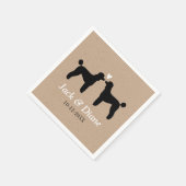 Standaard Poodles Trouwkoppel met aangepaste tekst Servetten (Hoek)