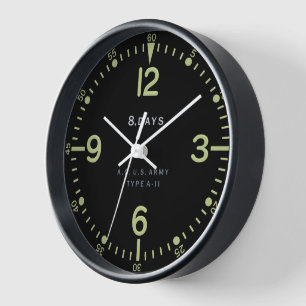 Standaard Retro U.S. Army Vliegtuig klok