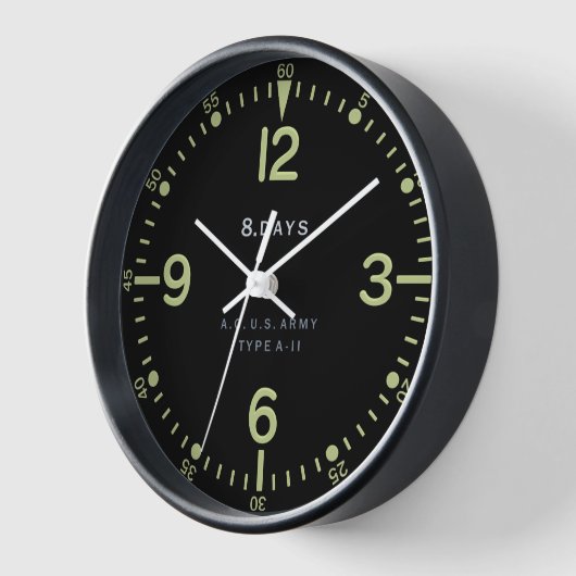 Standaard Retro U.S. Army Vliegtuig klok (Hoek)