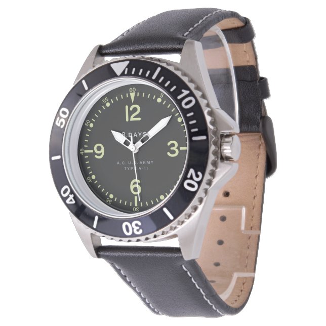 Standaard Retro U.S. Army Vliegtuig klok Horloge (Gekanteld)