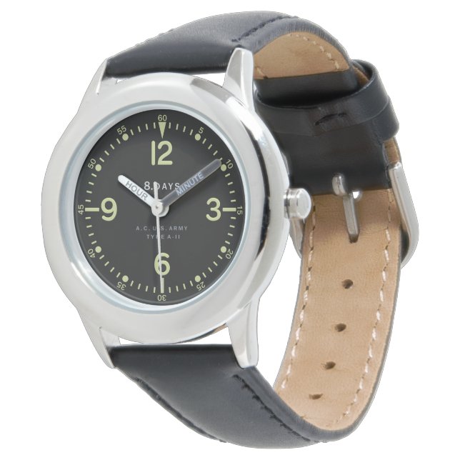 Standaard Retro U.S. Army Vliegtuig klok Horloge (Gekanteld)