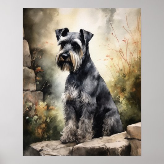 Standaard Schnauzer Dog Art Print Poster (Voorkant)