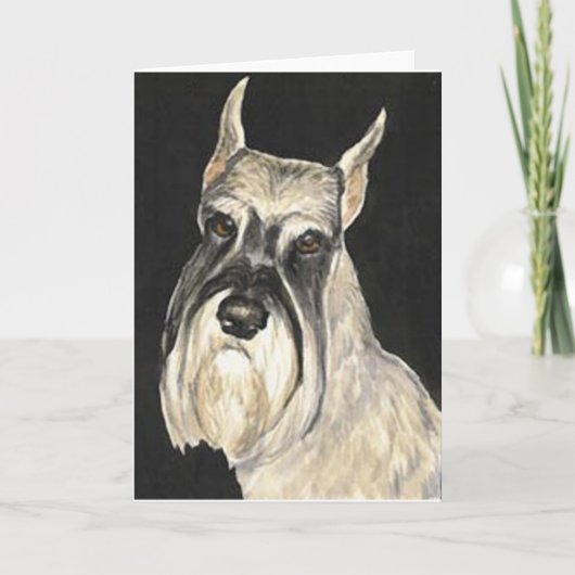 Standaard Schnauzer Dog Art Wenskaart Kaart (Voorkant)