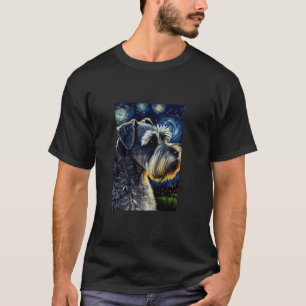 Standaard Schnauzer in Sterrennacht Schilderen Dog T-shirt