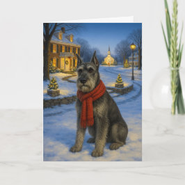 Standaard Schnauzer Kerstkaart Feestdagen Kaart