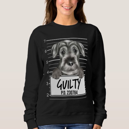 Standaard Schnauzer Mugshot Schuldig Hond Trui (Voorkant)