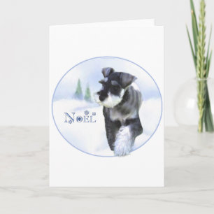 Standaard Schnauzer Noel Feestdagen Kaart