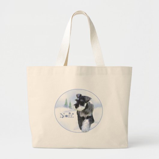 Standaard Schnauzer Noel Grote Tote Bag (Voorkant)