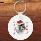 Standaard Schnauzer Santa Paws Sleutelhanger (Achterkant)