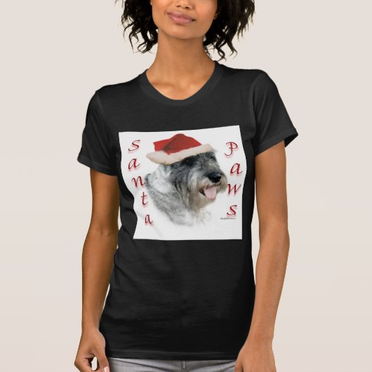 Standaard Schnauzer Santa Paws T-shirt (Voorkant)